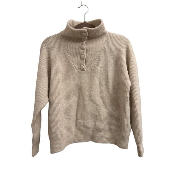 Vero Moda buttoned collar Alpaca blend sweater S cream - Picture 2 of 8